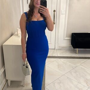 Elegant Blue Sleeveless Dress